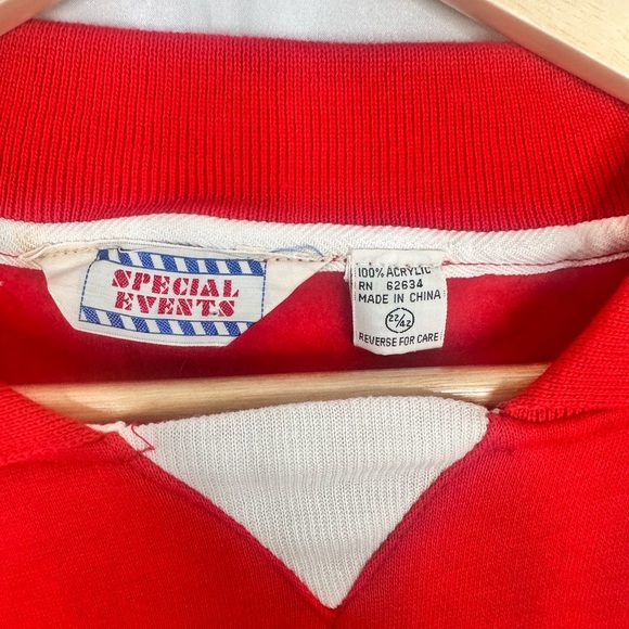 VTG NWT Special Events Red and White Men's Sweater Size 22/42 - Picture 2 of 11